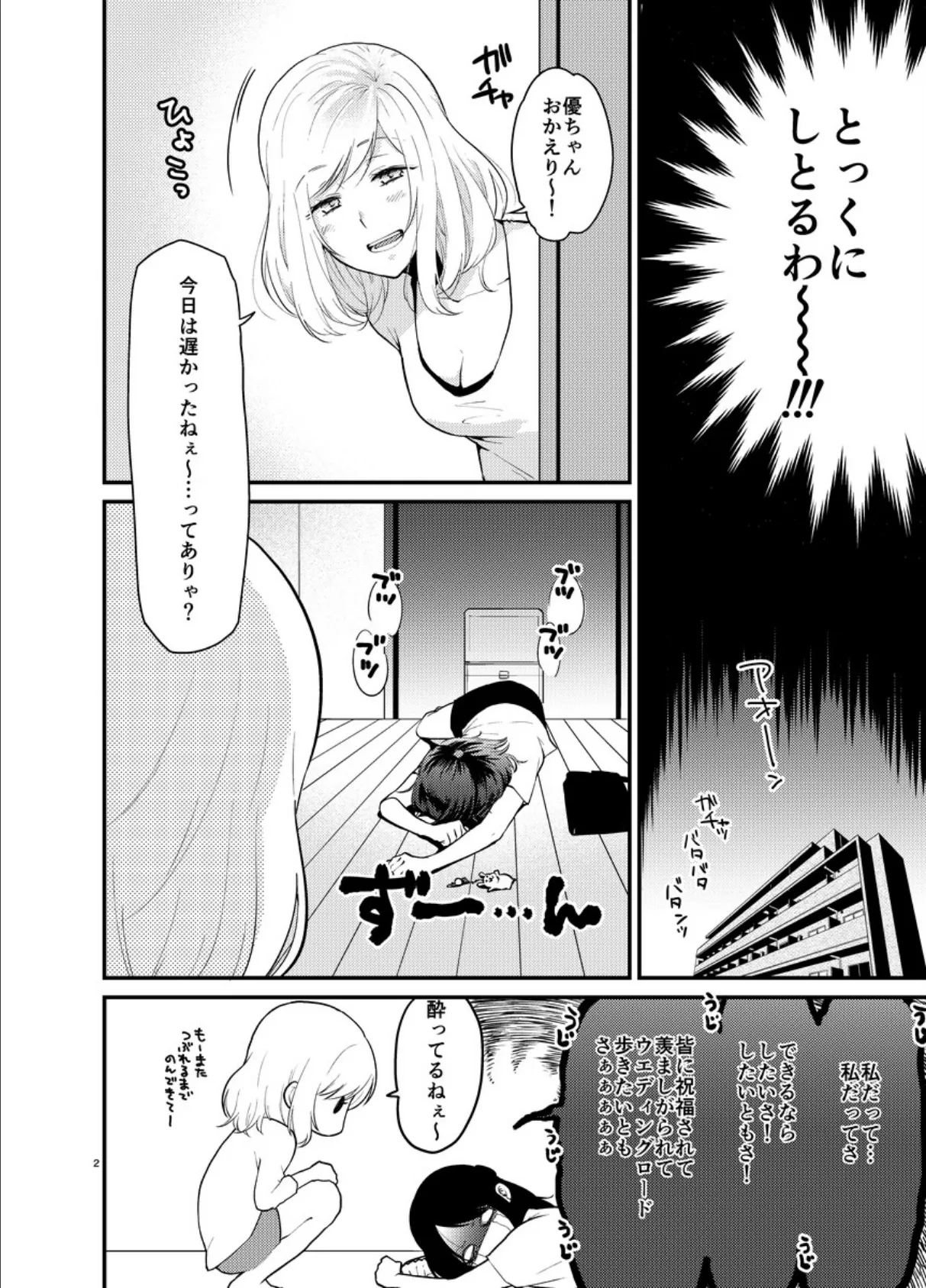 百合カップルが新婚ごっこしてみた結果。 4ページ